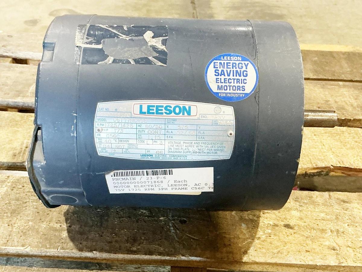 New Lesson 110711.00 Electric Motor 1725RPM 50/60Hz 575V 1/3HP 3PH C6T17NC45E