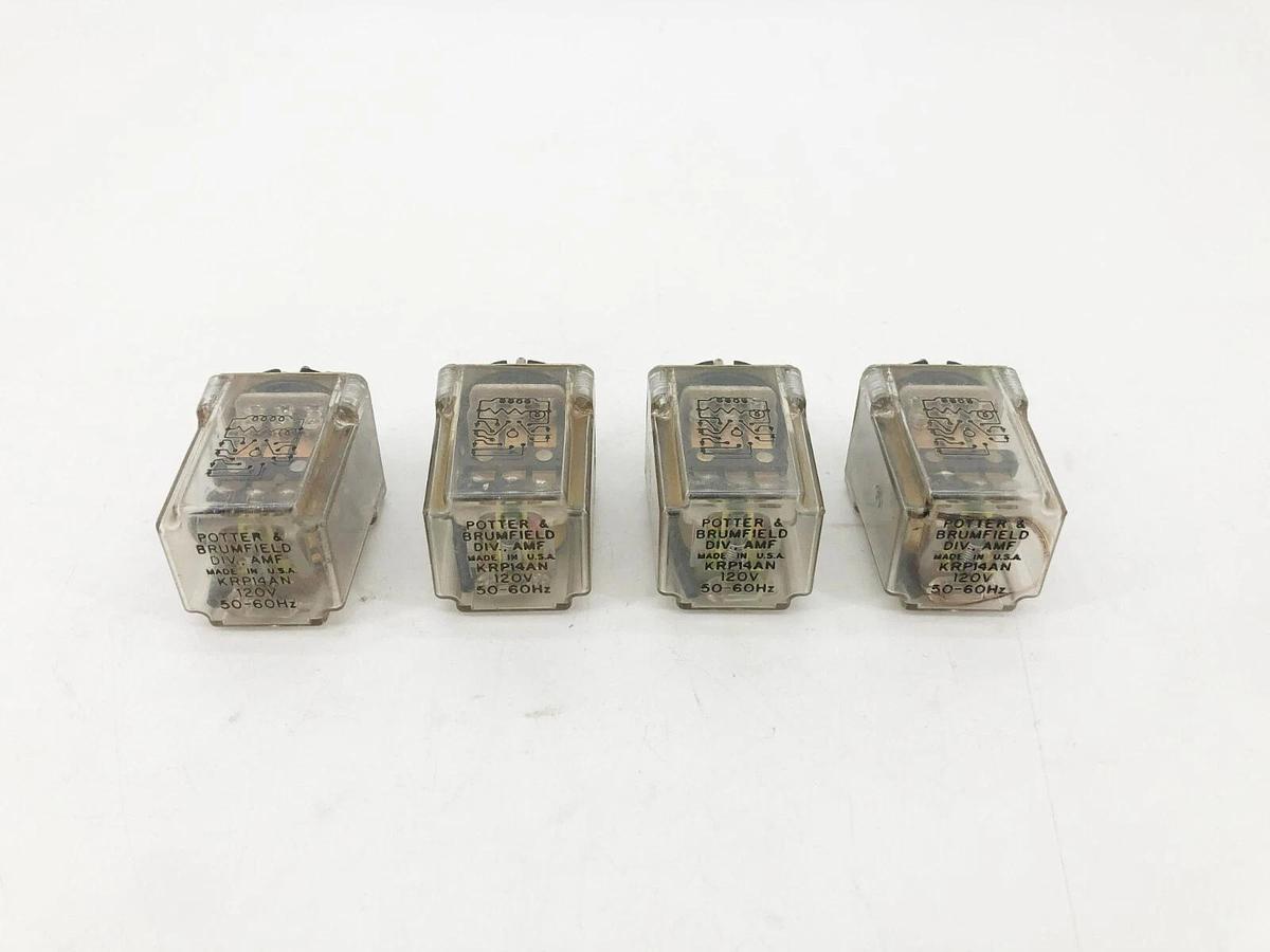 Used Lot of 4 Potter & Brumfield KRP14AN Relays 120V 50-60Hz