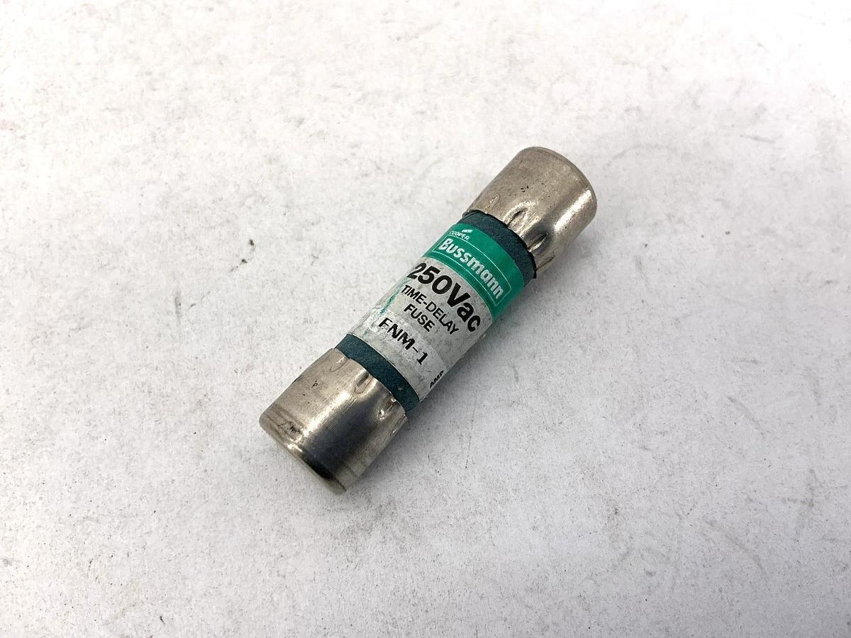 Lot of 5 New Bussmann FNM-1 250Vac Time-Delay Fuse 1A 250V