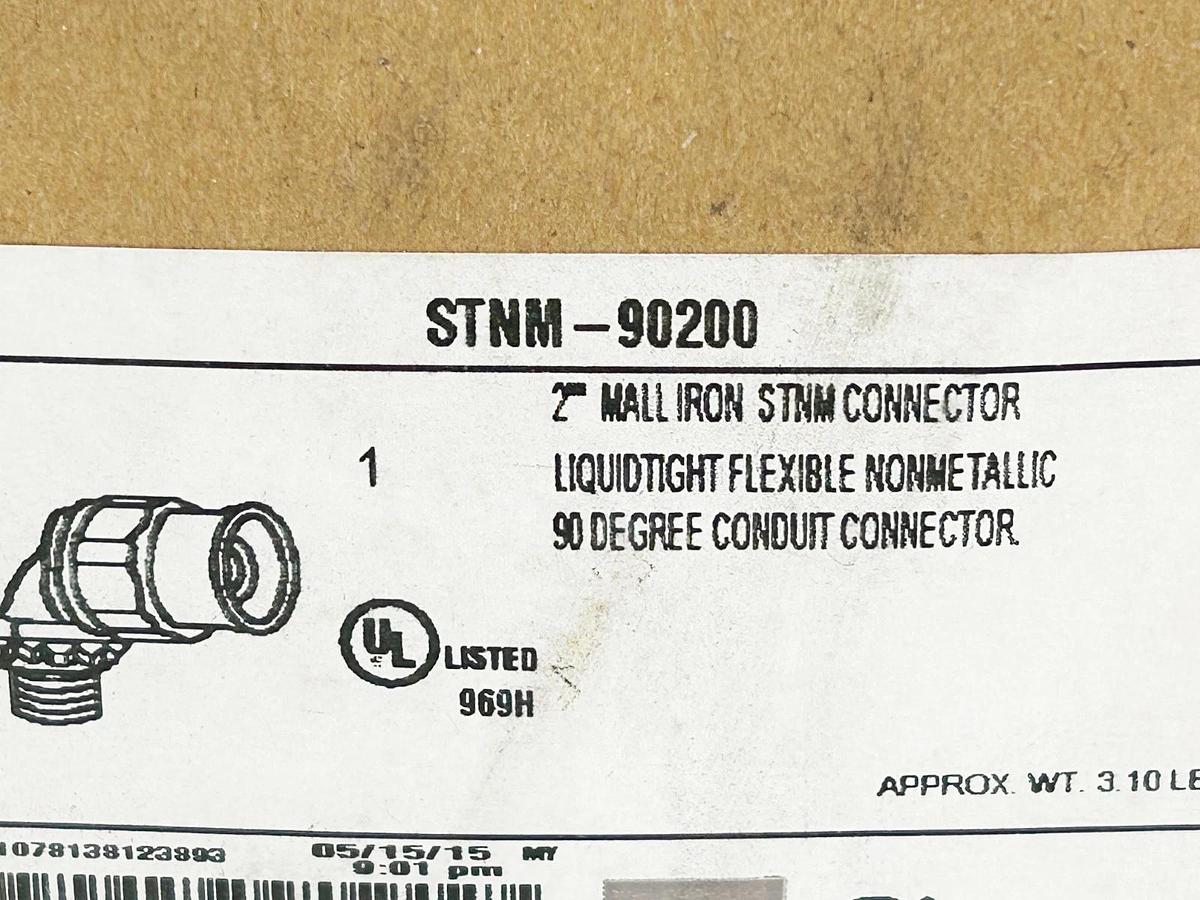 New Appleton STNM-90200 Connector 2" Mall Iron 90 Deg Liquidtight