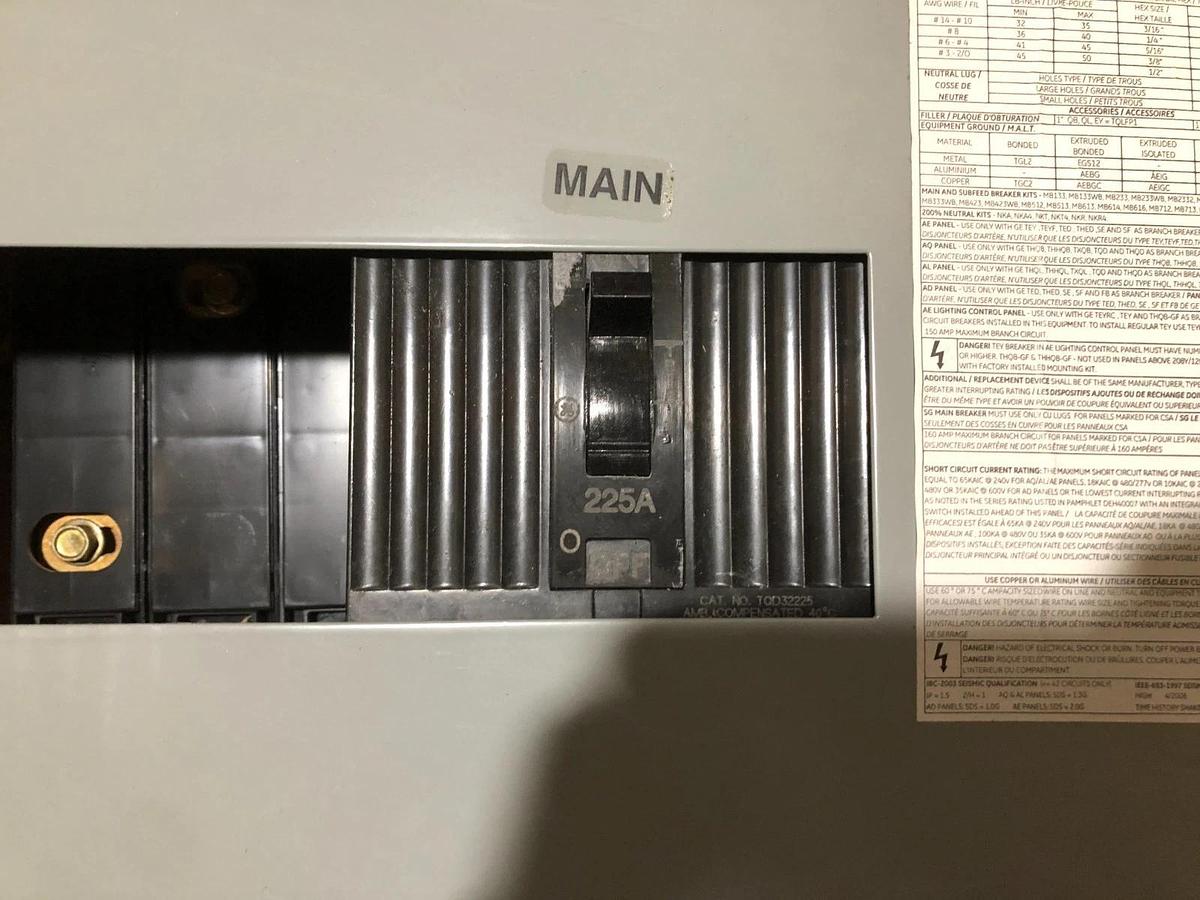 New GE General Electric AQF4322ABX Panelboard 225A A-Series II AQA3422ABX
