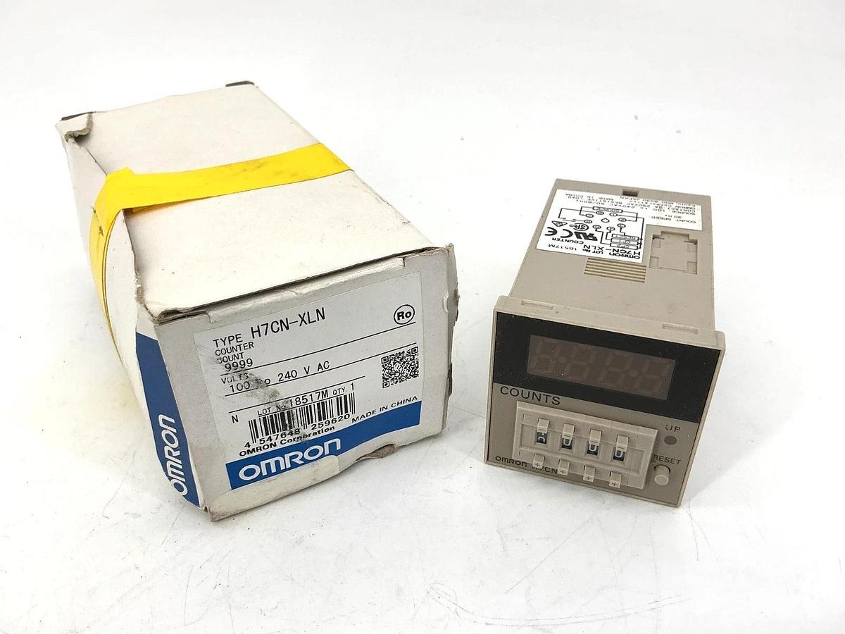 New Omron H7CN-XLN Counter Relay 8-Pin 4-Digit: 0-9999 100-240VAC H7CNXLN