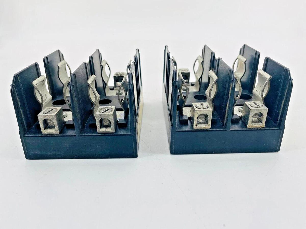 Used Lot of 2 Buss J60060-2C Fuse Blocks 600V 60A Class J Fuse