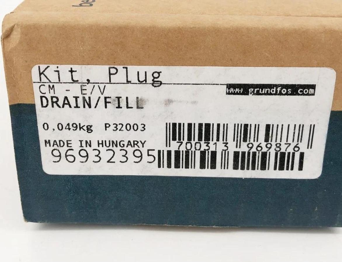 New Grundfos 96932395 Drain Fill Plug Kit for CM-E/V