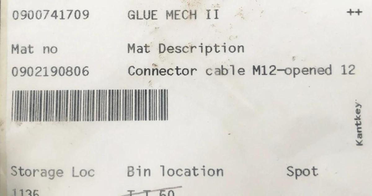 New Krones 0902190806 Connector Cable M12-Opened 12m Length