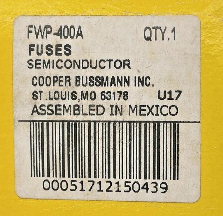 New Bussmann FWP-400A Fuse 400A 700VAC/VDC FWP400A