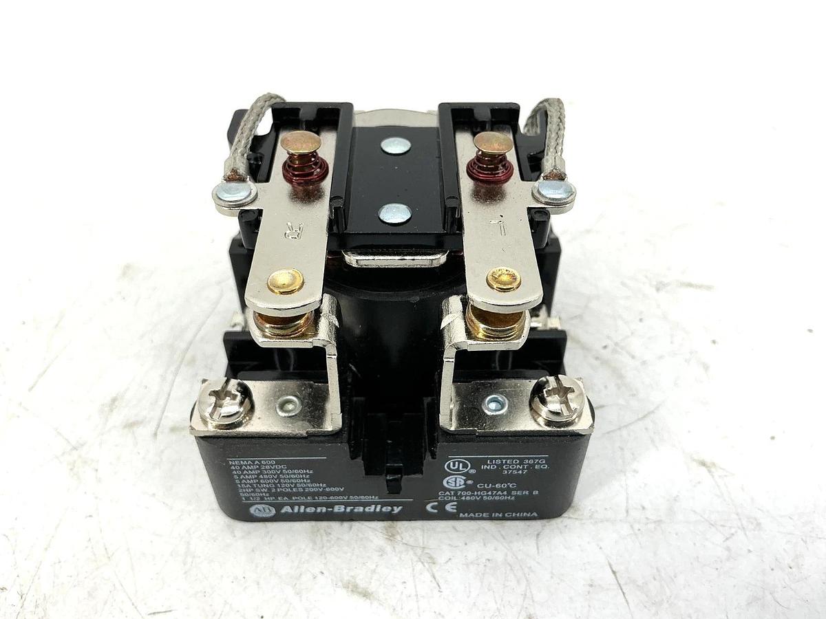 New Allen Bradley 700-HG47A4 Ser B Control Relay DPST-NO 40A 480V 50/60HZ