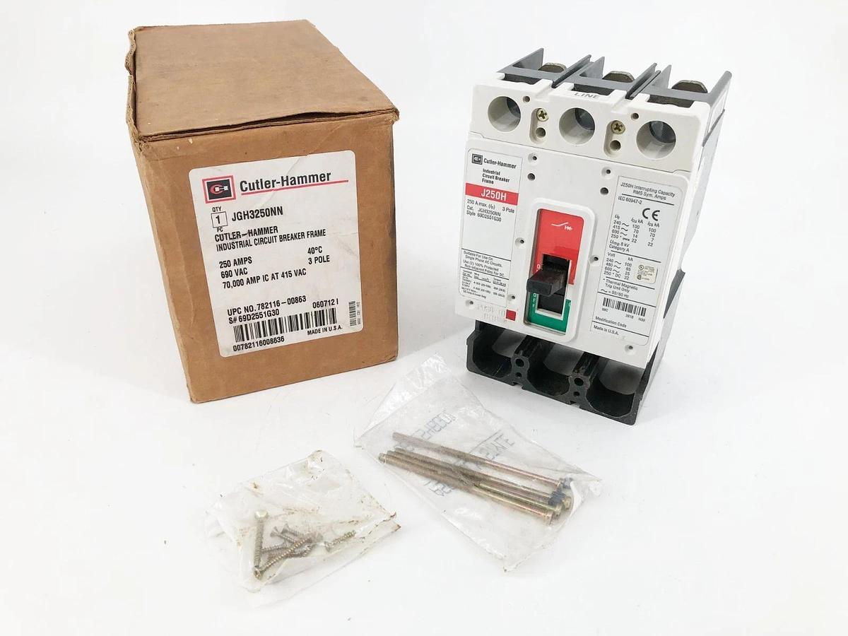 New Cutler Hammer JGH3250NN Circuit Breaker Frame 250A 690VAC 3 Pole