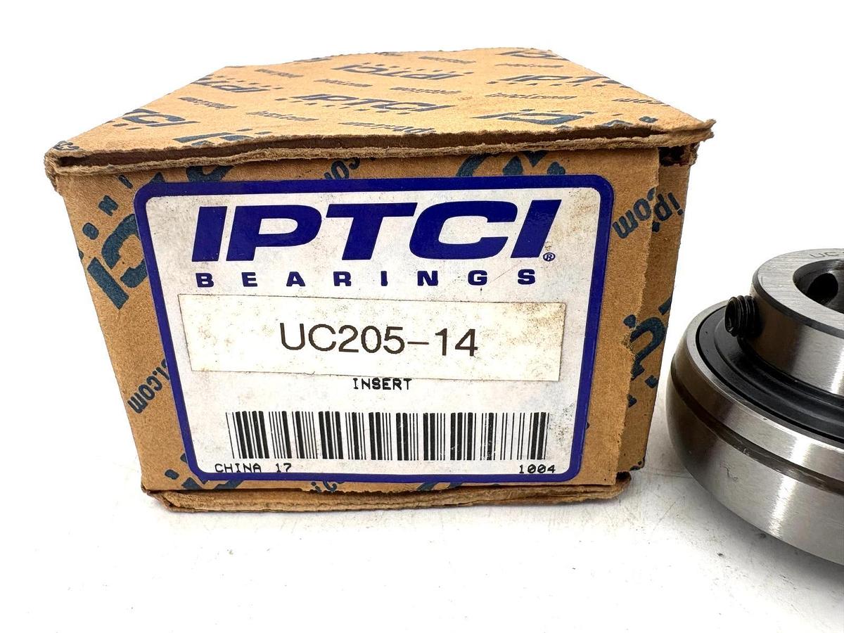 New IPTCI UC205-14 Ball Bearing Insert 7/8" Bore Set Screw Locking