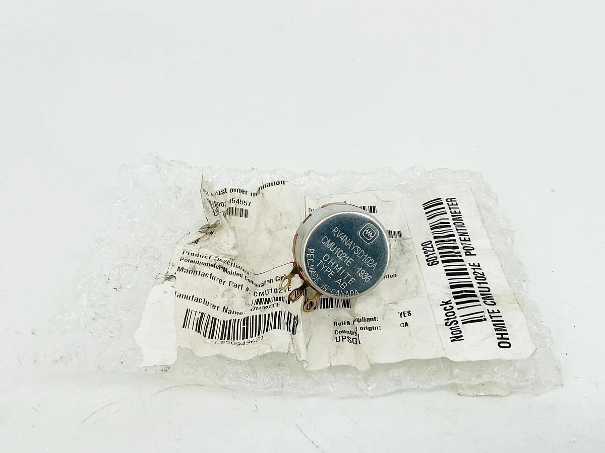 New Ohmite CMU1021E Potentiometer 2W 10% CMU Type AB