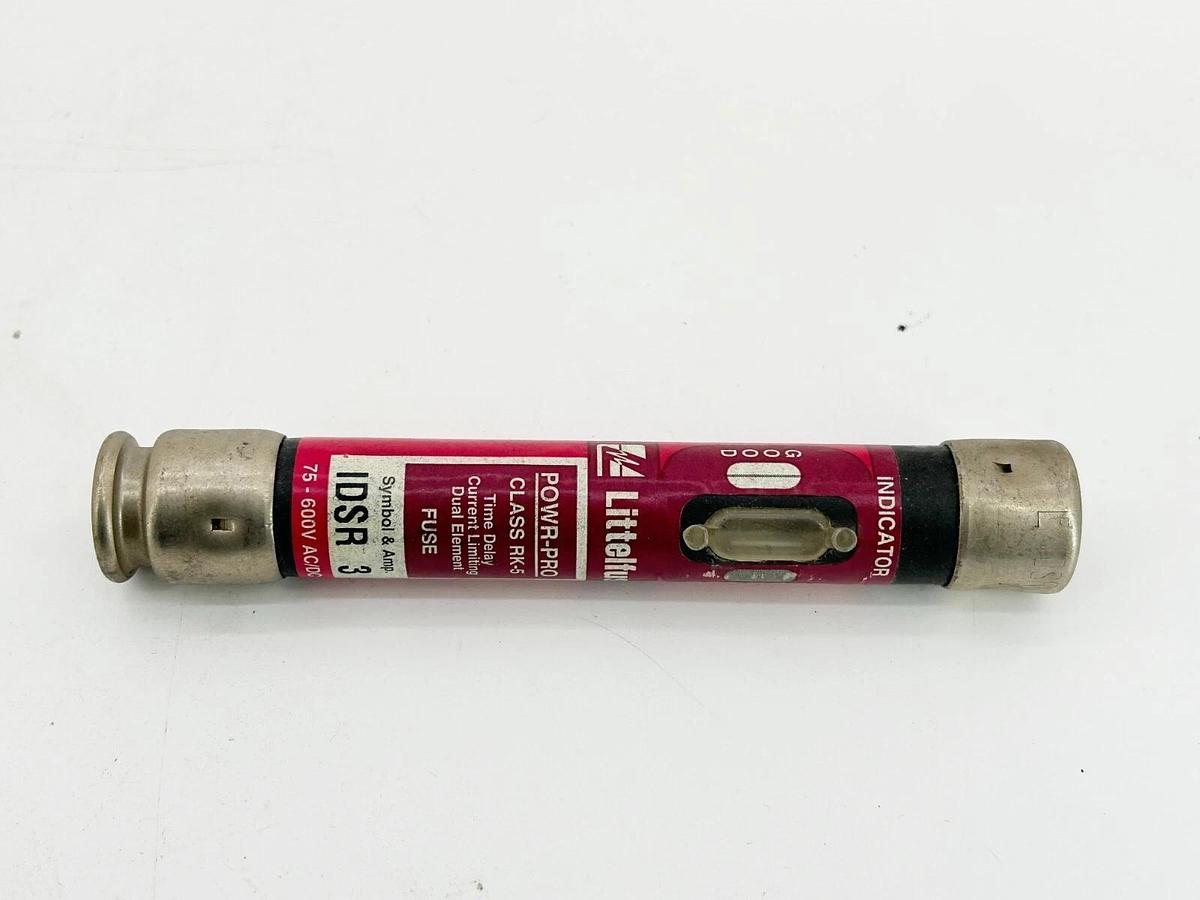 New Lot of 4 Littelfuse IDSR 3 Time Delay Fuse 75-600V AC/DC