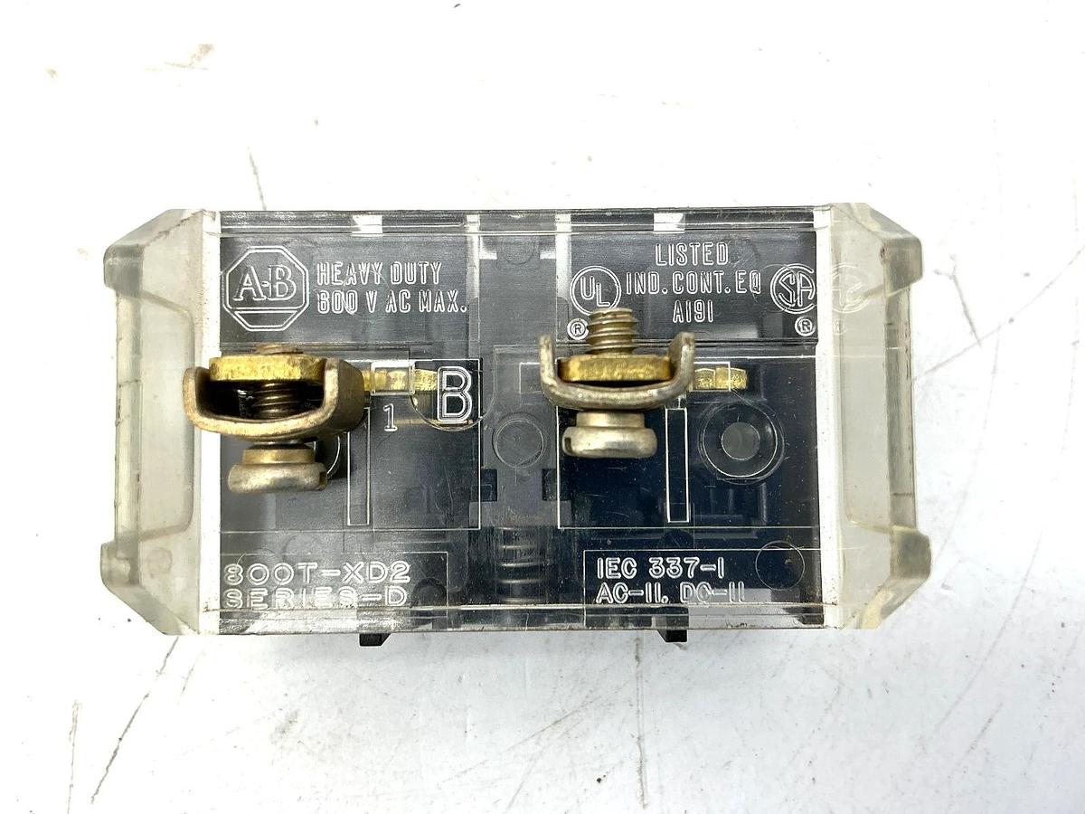 Used Lot of 3 Allen Bradley 800T-XD2 Ser D Shallow Contact Block 1-NC 10A 600V