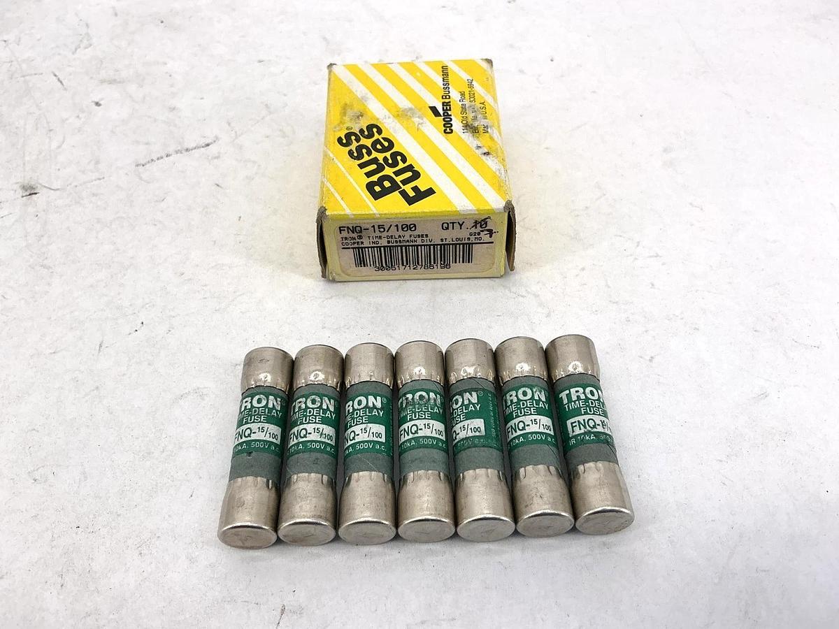Lot of 7 New Bussmann FNQ-15/100 TRON Time-Delay Fuse 15/100A 500V