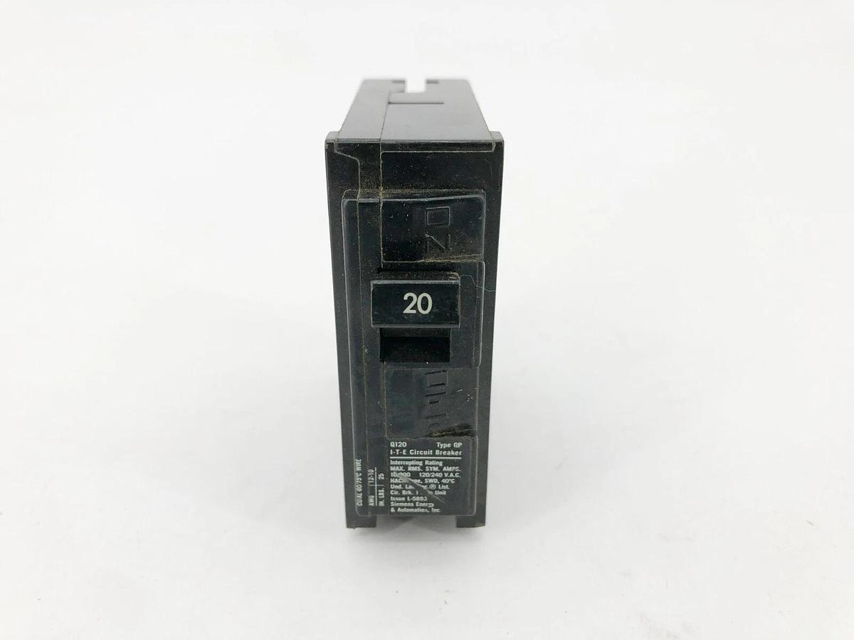 Used Lot of 4 ITE QP120 Circuit Breakers 20A 120/240V 1 Pole Q120