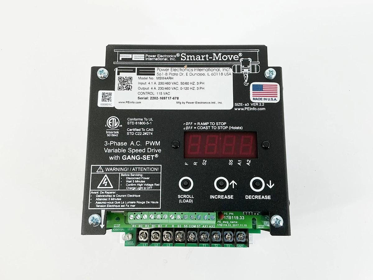 New PE MSM4ARH Micro Speed Smart Move Drive 2HP 4FLA 480V