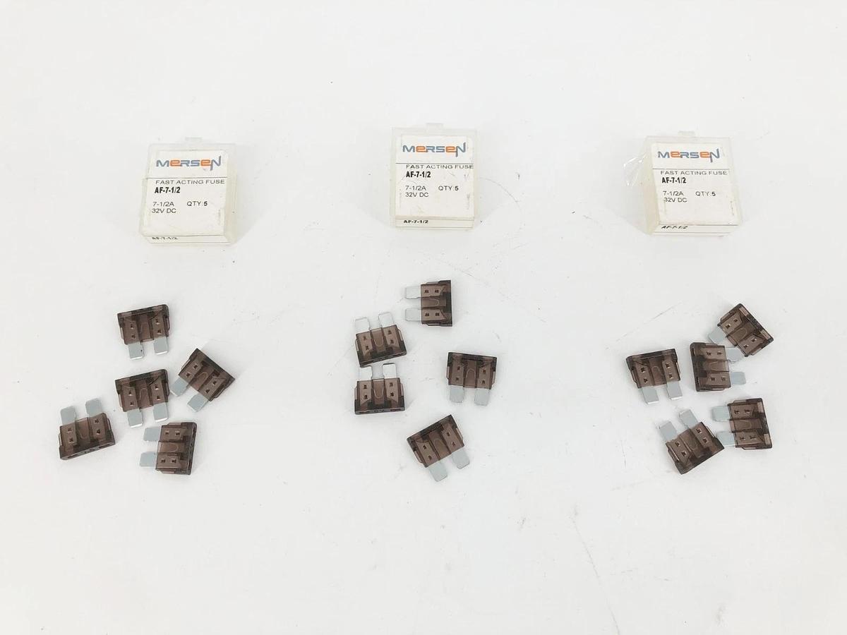 Lot of 15 New Mersen AF-7-1/2 Automotive Fuses 7-1/2A 32VDC