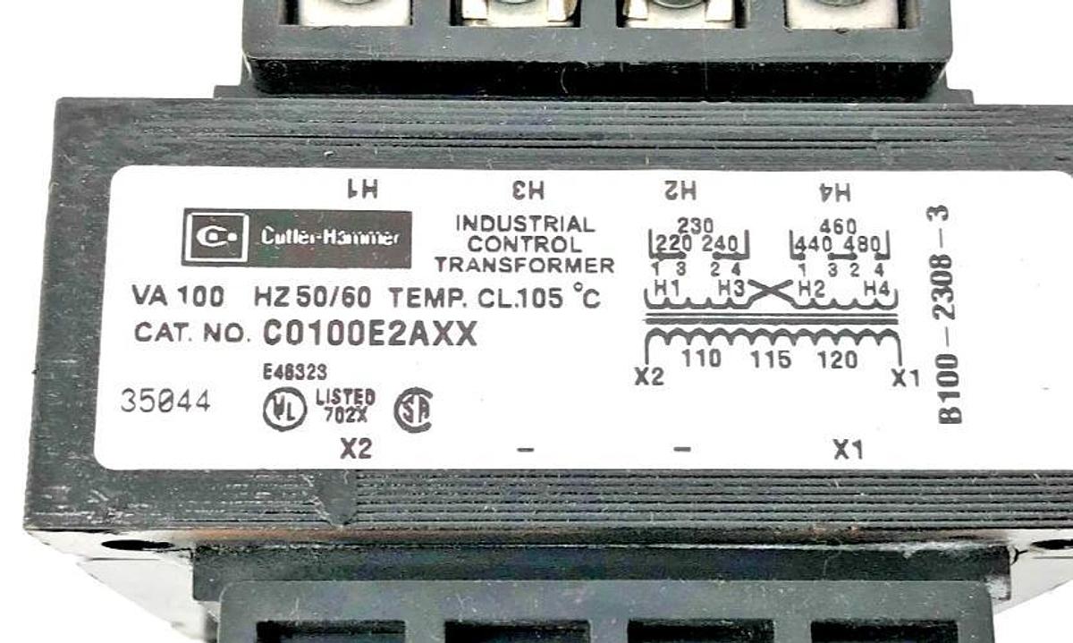 New Cutler-Hammer C0100E2AXX Control Transformer 100VA 230X460-115V - No Box