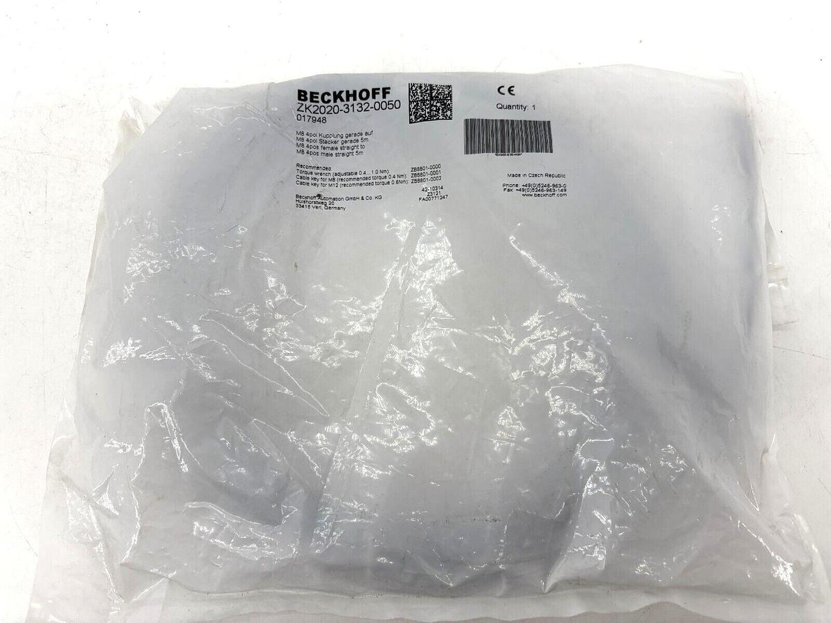 New Beckhoff ZK2020-3132-0050 PUR Power Cable 5m Length 017948