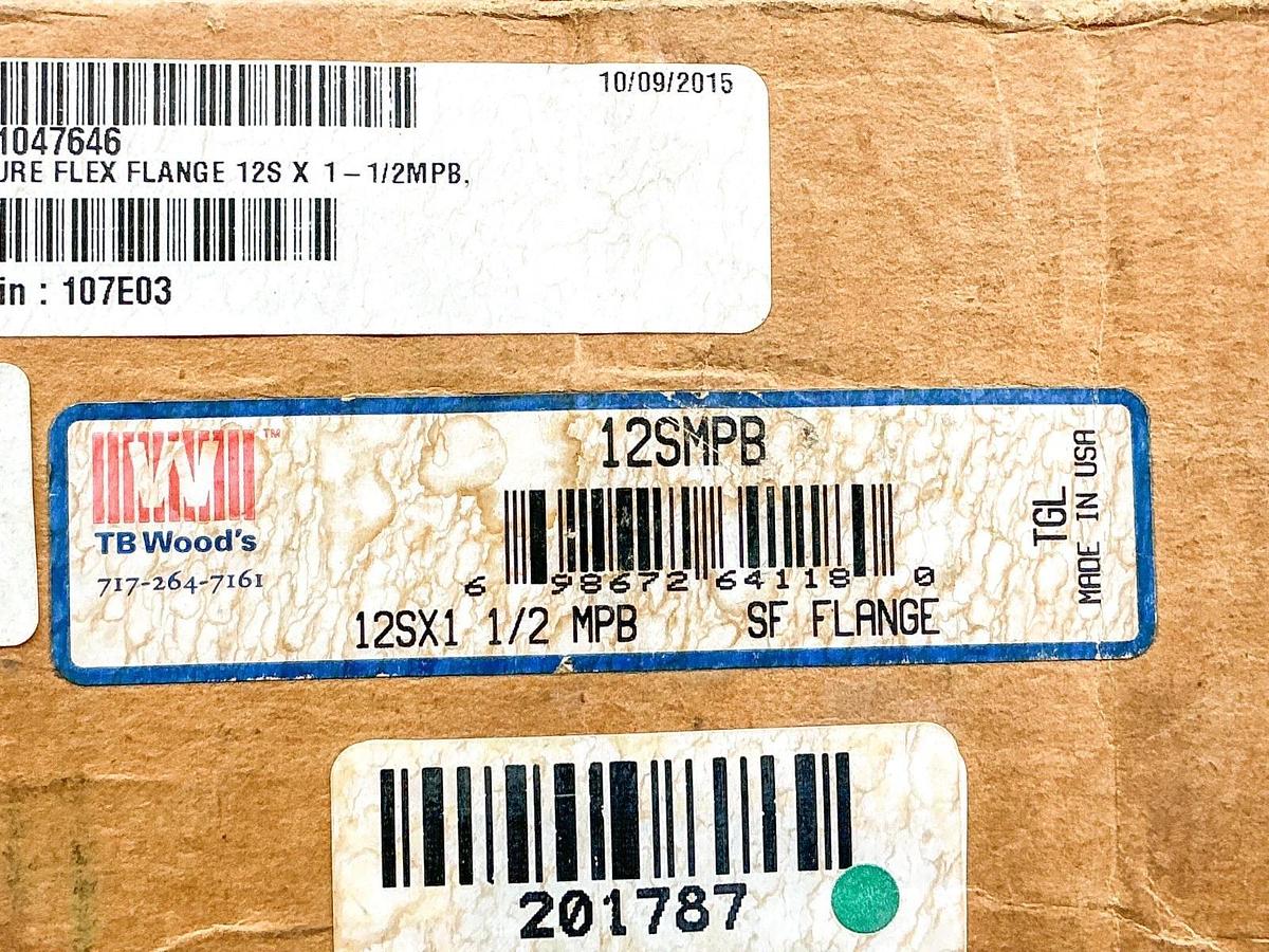 New TB Woods 12SMPB SF Coupling Flange 12SX1 1/2 MPB 1-1/2" Bore