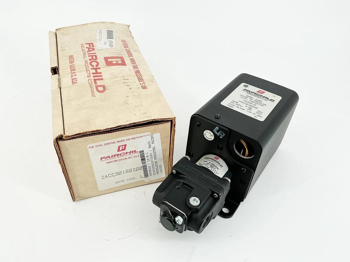 New Fairchild 24CC30160200 Motor To Pressure M/P Converter 250PSIG 115V 3W 60Hz