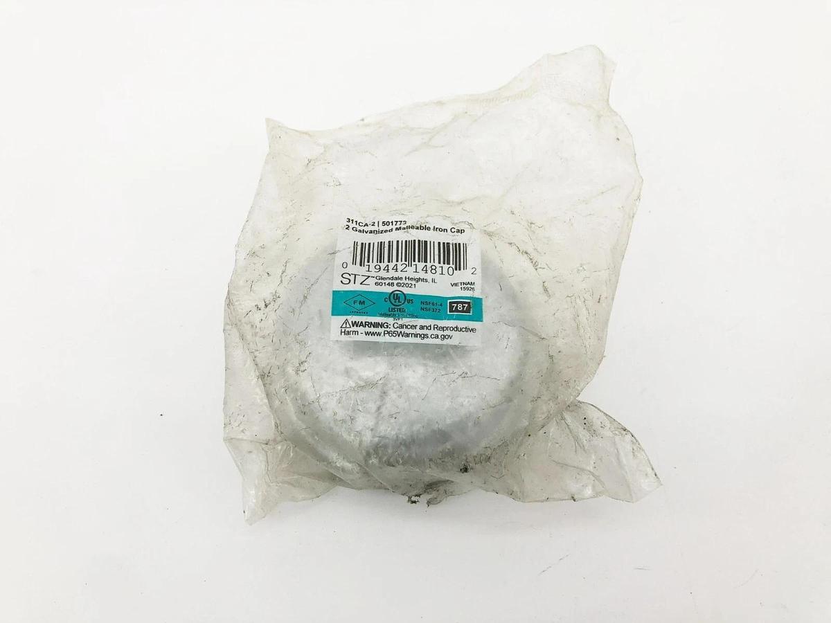 Lot of 3 New STZ 311CA-2 Galvanized Malleable Iron Caps 2" 501773
