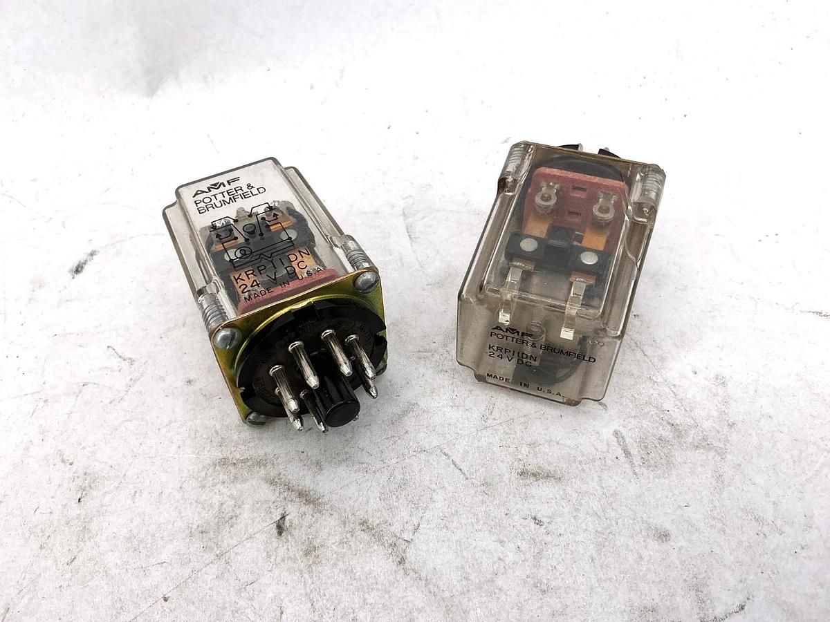 Lot of 2 New Potter & Brumfield KRP-11DN-24 Relay 24VDC 8-Pin 10A 240VAC