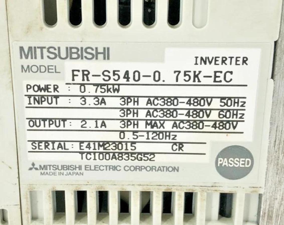 Used Mitsubishi FR-S540-0.75K-EC Inverter Drive 0.75kW 380/480VAC