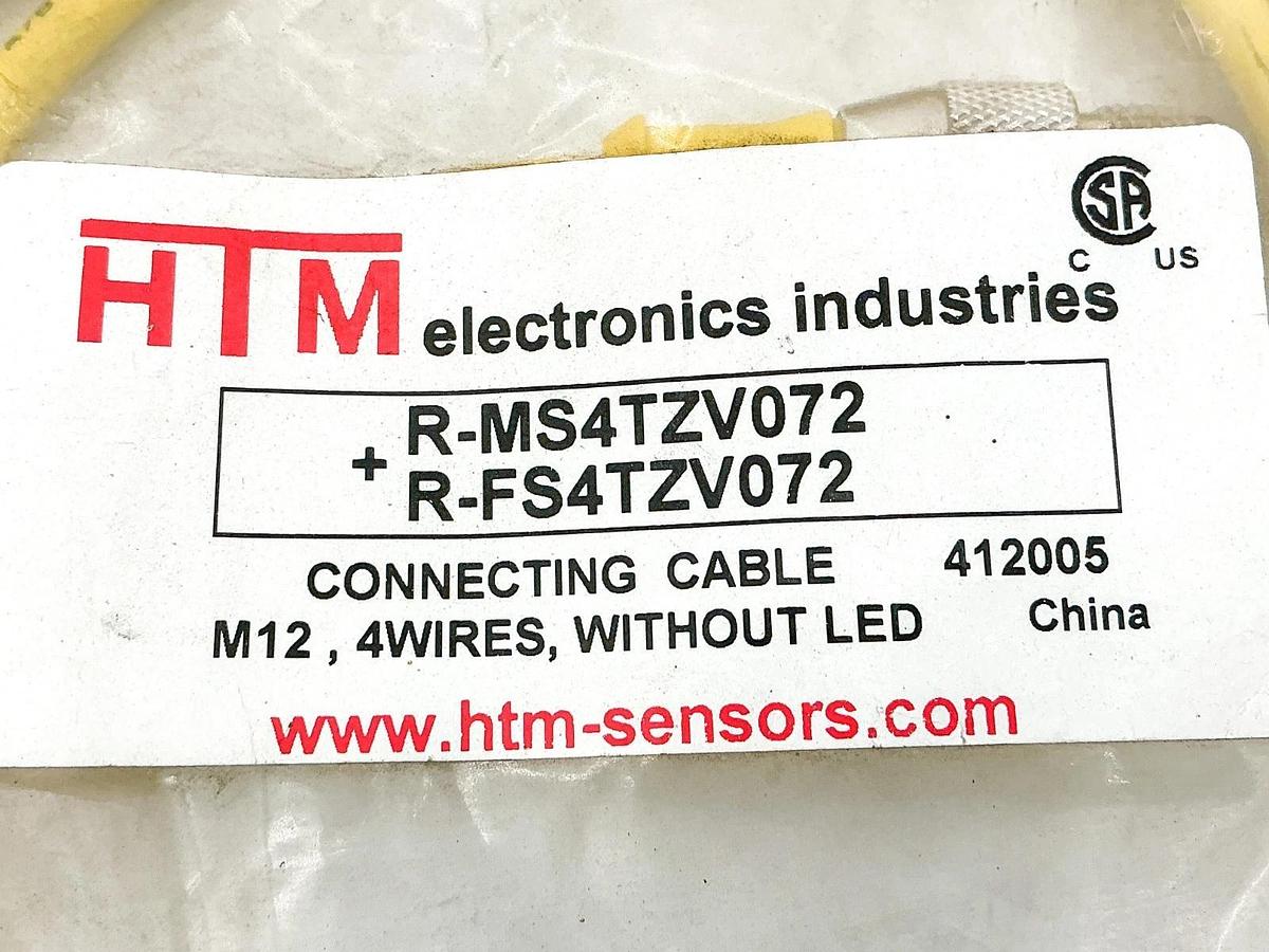 New HTM R-MS4TZV072+R-FS4TZV072 M12 4Wire Connecting Cable W/O LED