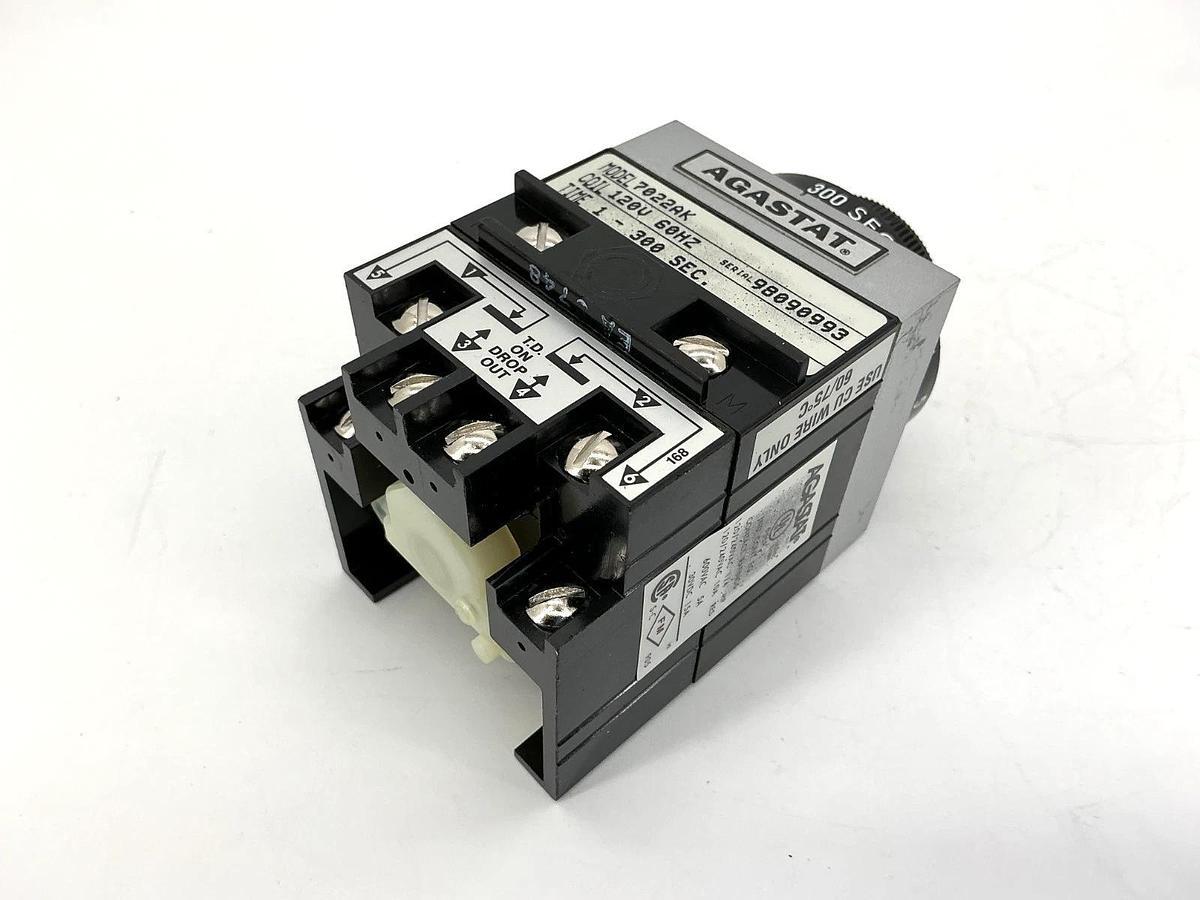 New AGASTAT 7022AK Time Delay Relay 1-300sec 10A 240V Coil 120VAC 60HZ - No Box