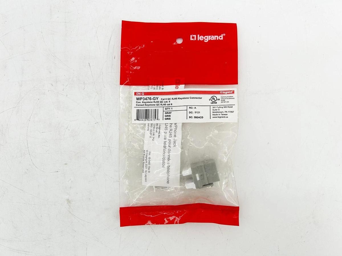 New Lot of 6 Legrand Cat 6 QC RJ45 Keystone Connector