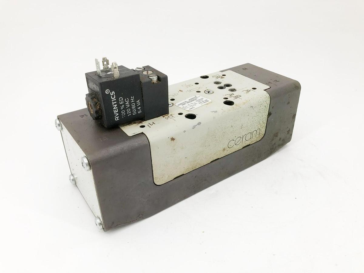 Used Aventics R432006321 Pneumatic Directional Valve 5-Way 150psi Size 4 120VAC