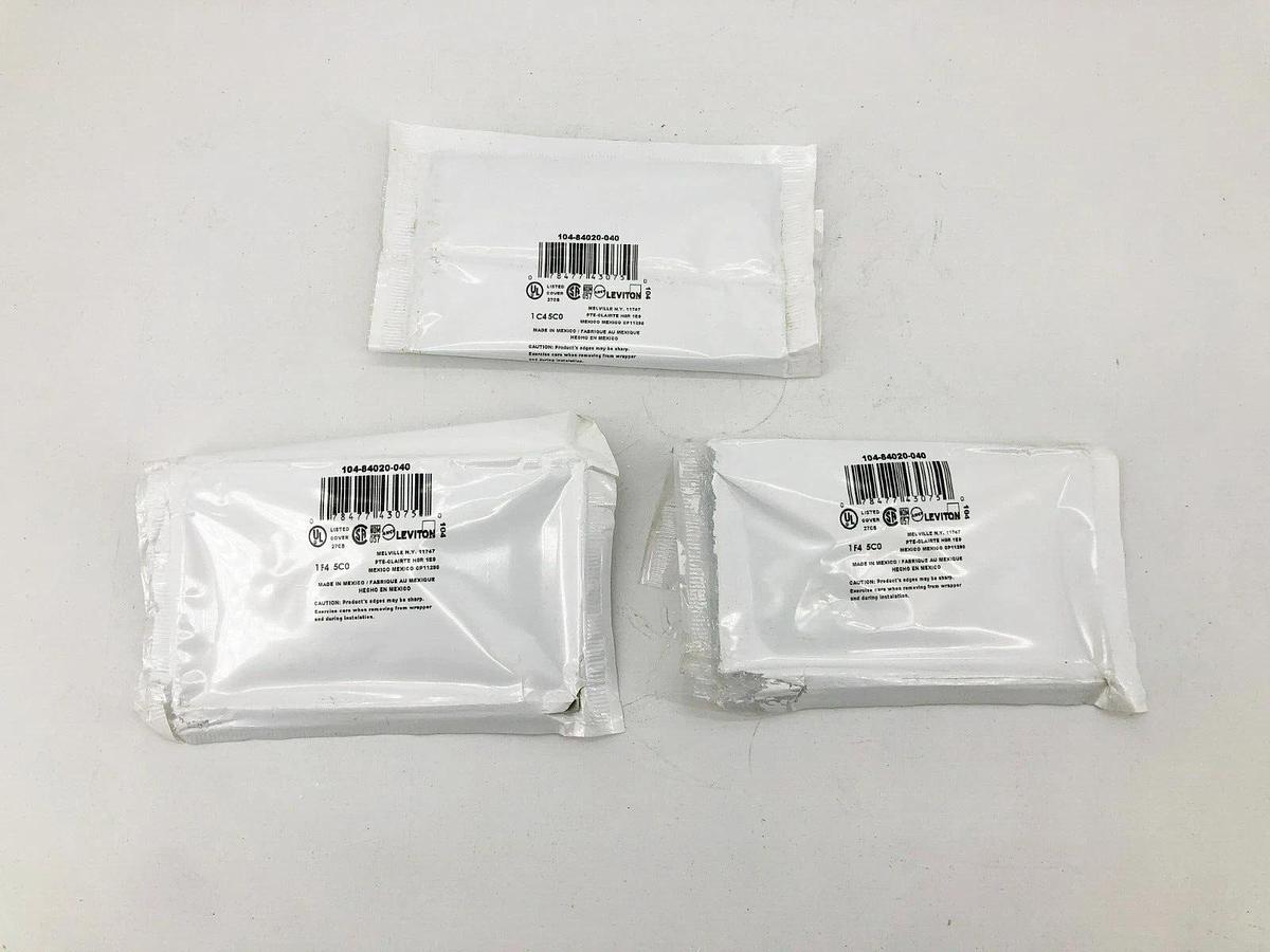 Lot of 3 New Leviton 104-84020-040 1-Gang Outlet Wall Plate Covers Stainless