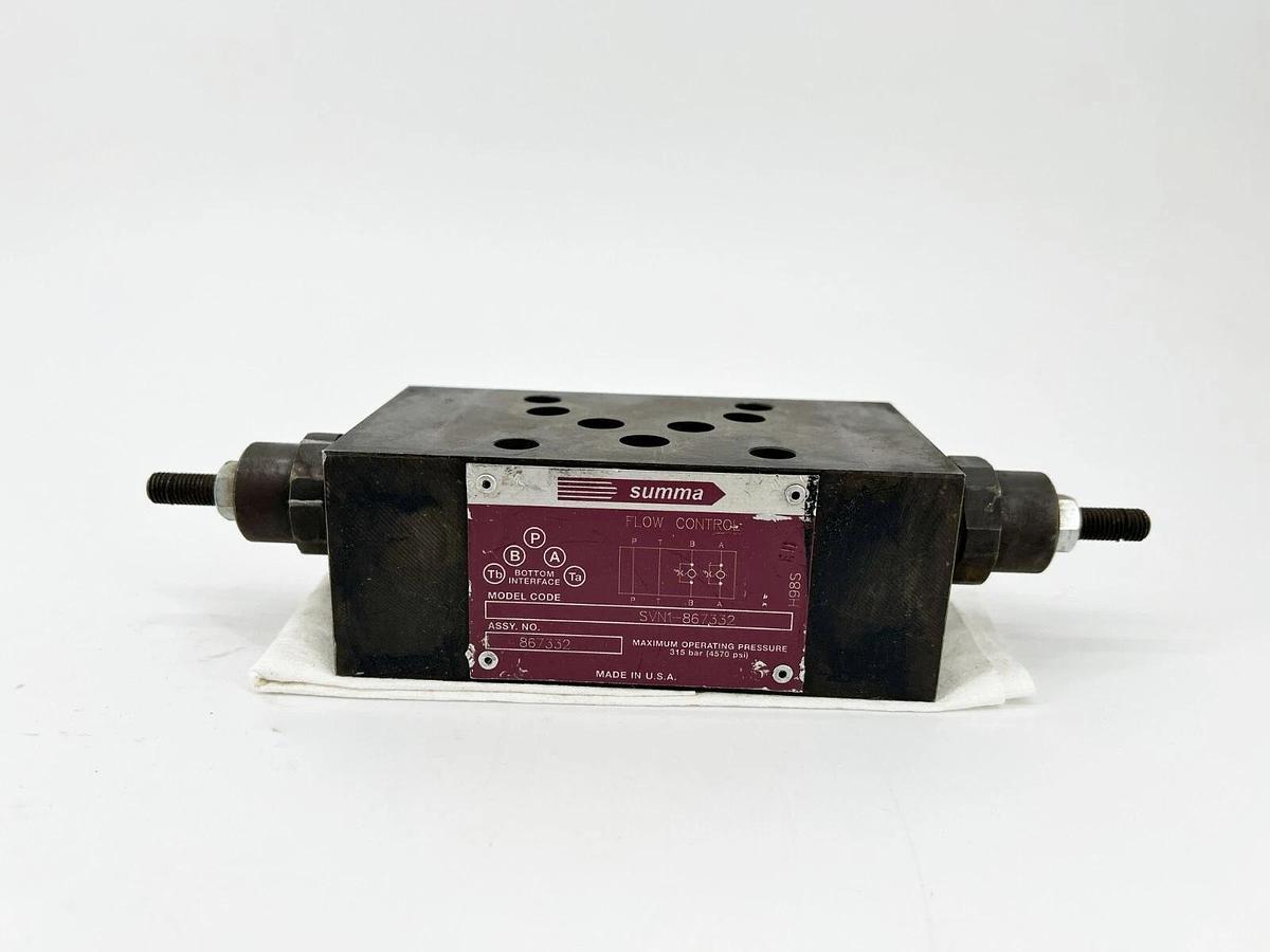 Used Summa SVN1-867332 Flow Control Valve 4570PSI 315BAR