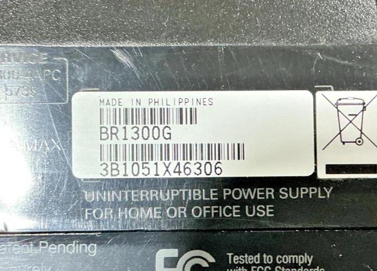 Used APC BR1300G Uninterruptible Power Supply 12A 120V 50/60HZ MISSING BATTERY