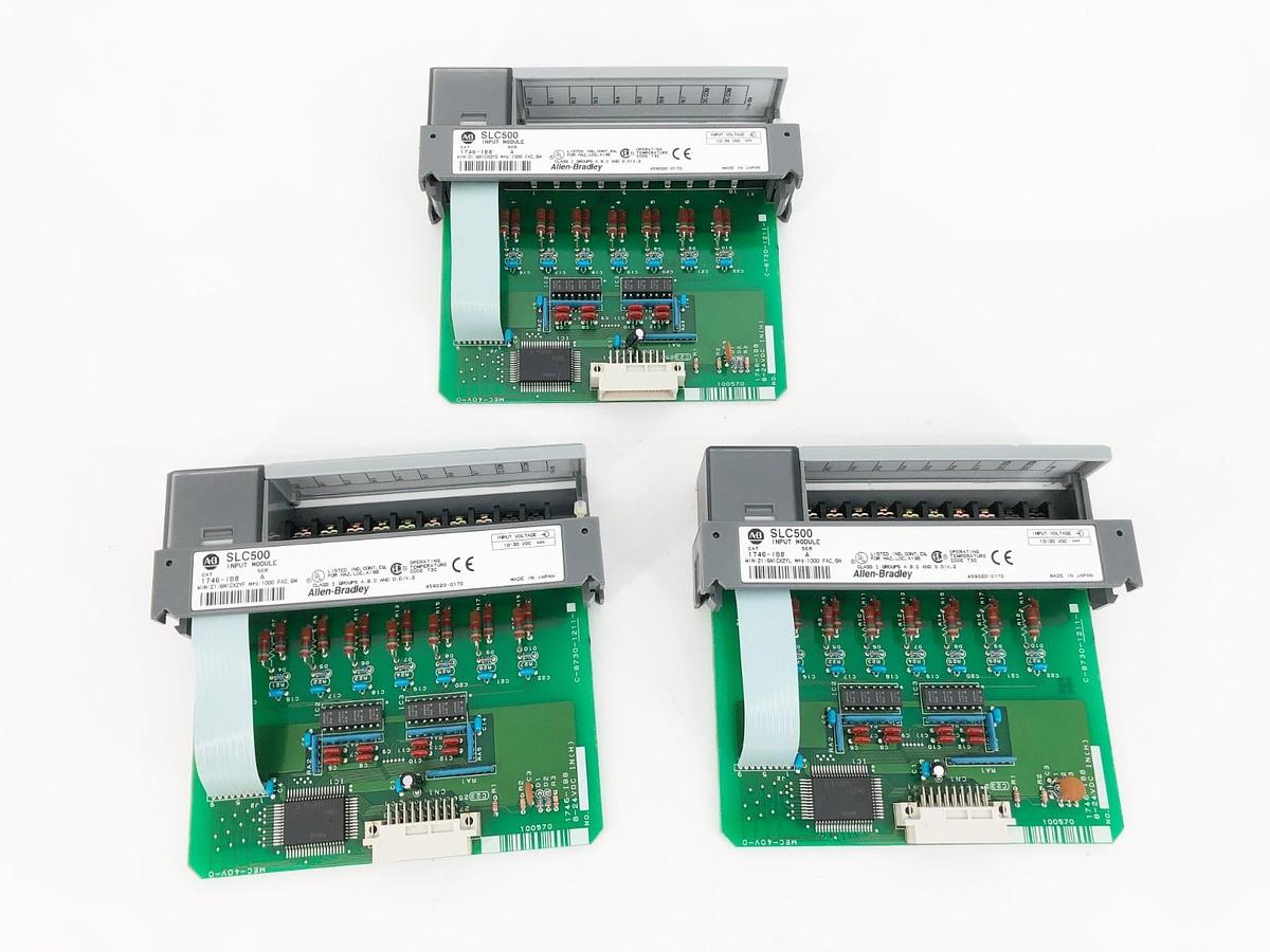 Used Lot of 3 Allen Bradley 1746-IB8 Ser. A SLC 500 Input Modules 10-30VDC