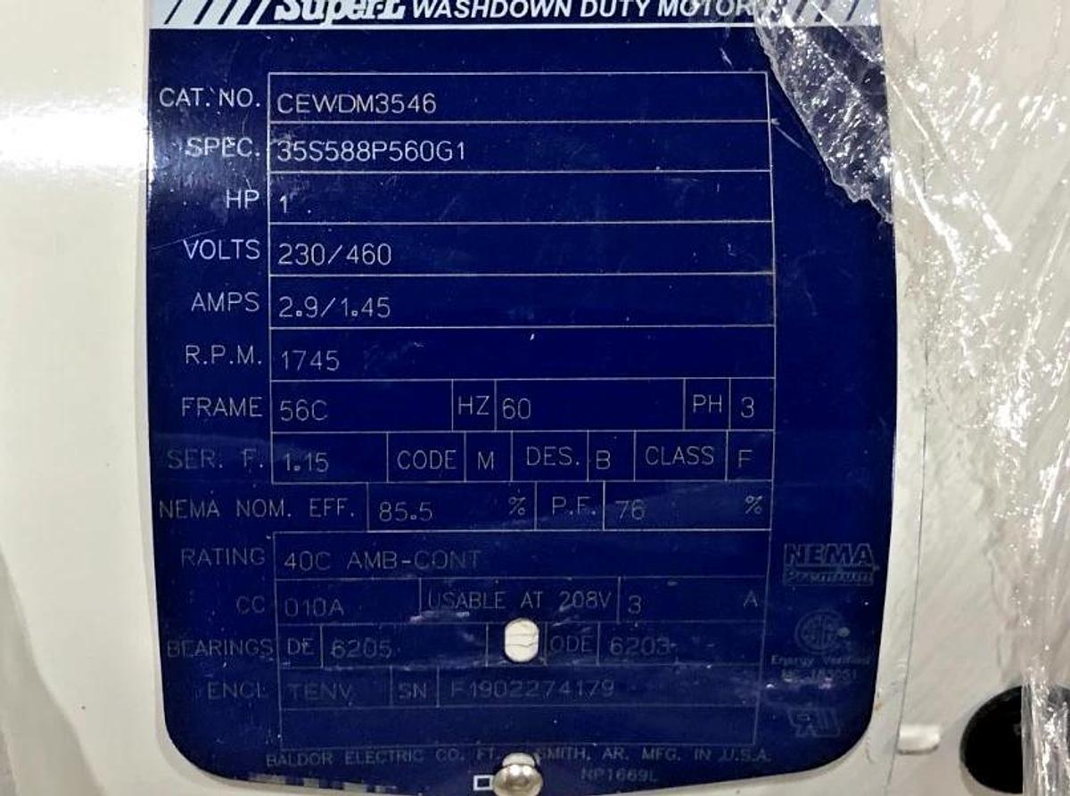 New Baldor CEWDM3546 Washdown Motor 1 HP 230/460V 1745rpm 3PH