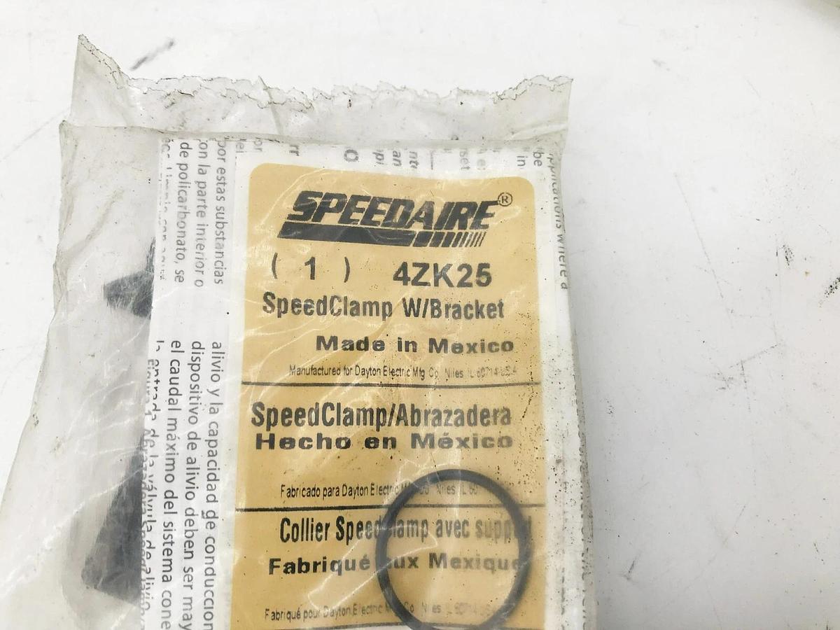 Lot of 4 New Speedaire 4ZK25 Speed Clamps With Bracket