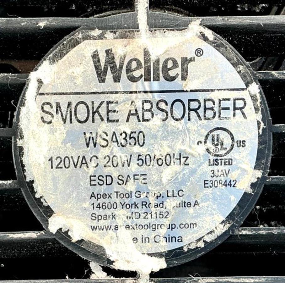Used Weller WSA350 Smoke Absorber 120VAC 20Watt 50/60HZ WSA-350