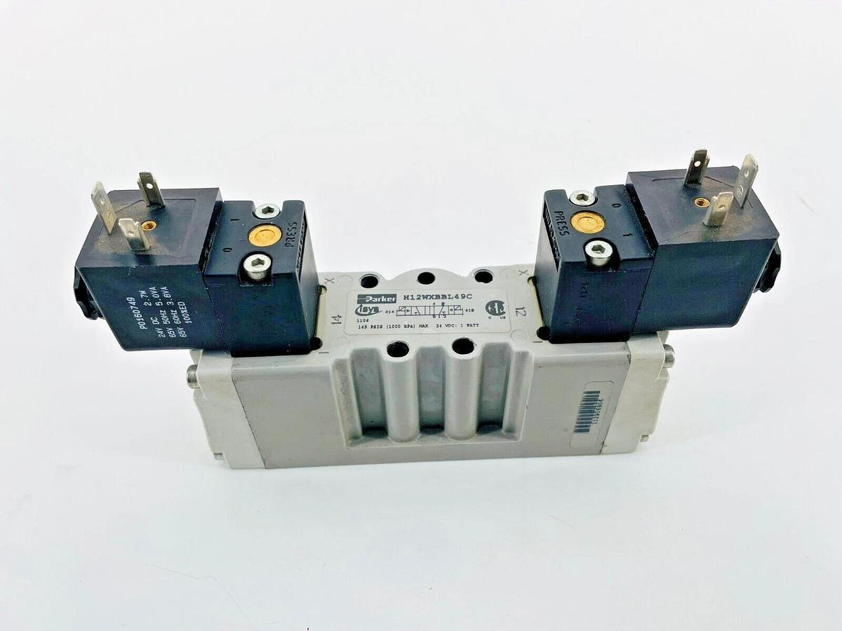 New Parker H12WXBBL49C Solenoid Valve 2POS 24VDC