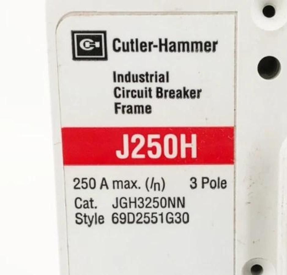 New Cutler Hammer JGH3250NN Circuit Breaker Frame 250A 690VAC 3 Pole