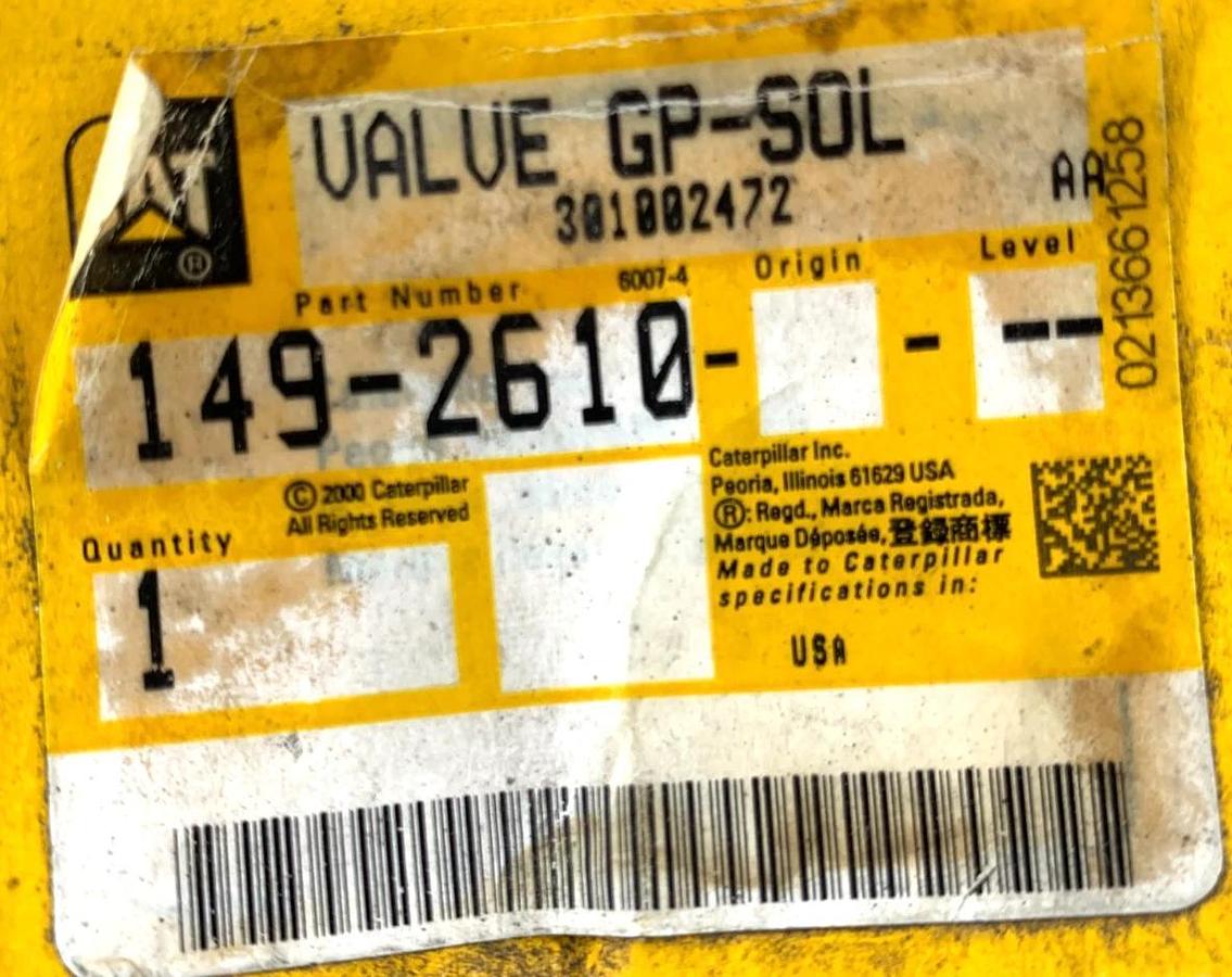 New Genuine CAT 149-2610 Valve GP-SOL Solenoid Valve