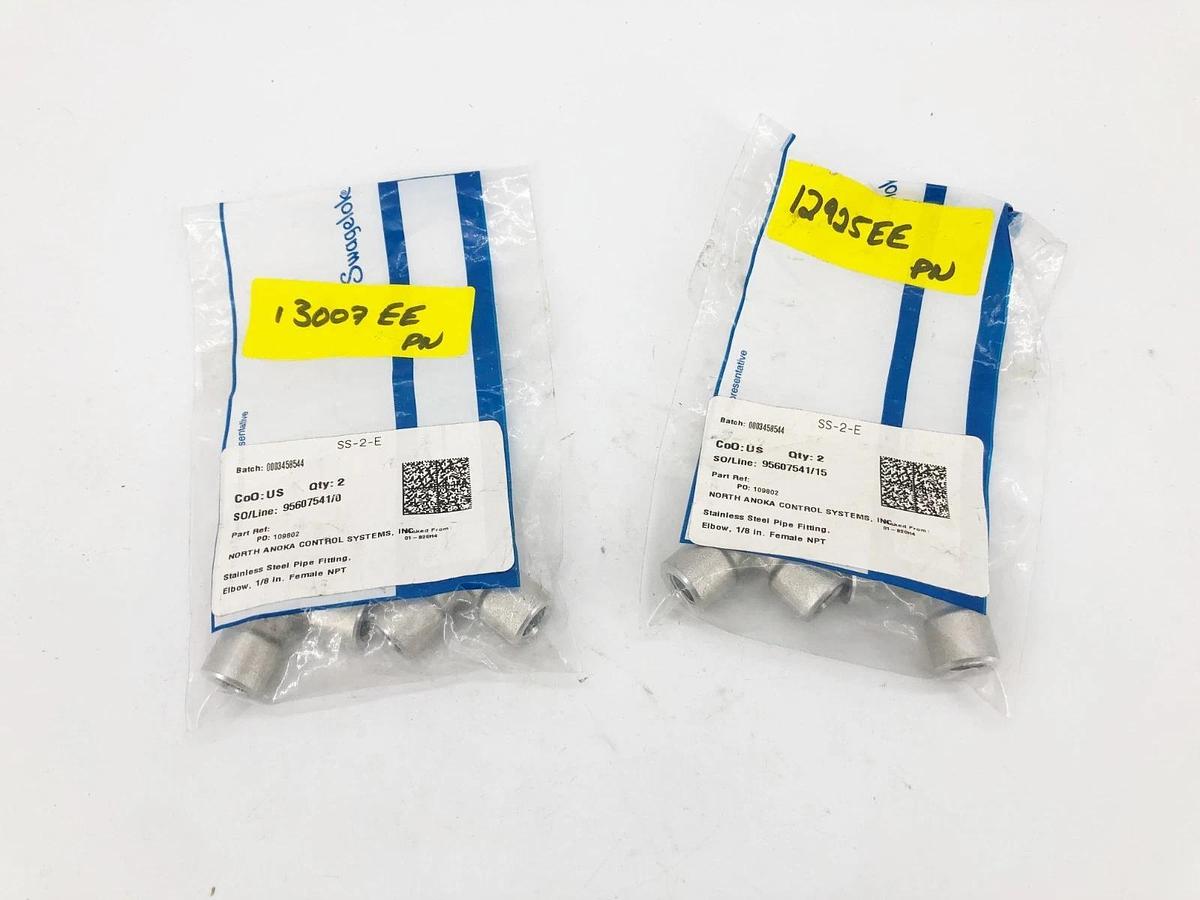 Lot of 4 New Swagelok SS-2-E Elbows 1/8" FNPT Stainless Steel