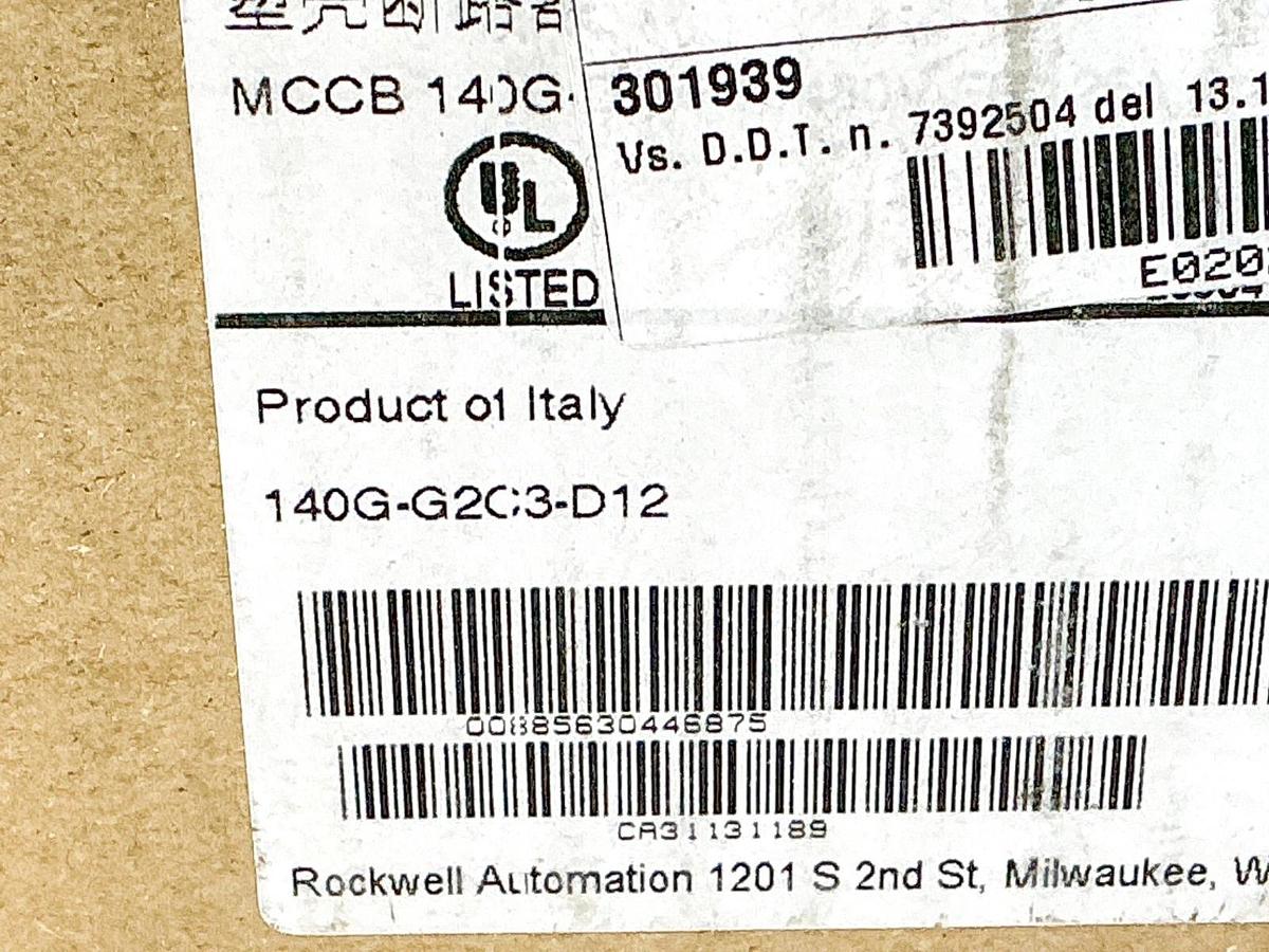New Allen Bradley 140G-G2C3-D12 Molded Case Circuit Breaker 600Y/347V 125A Ser.A