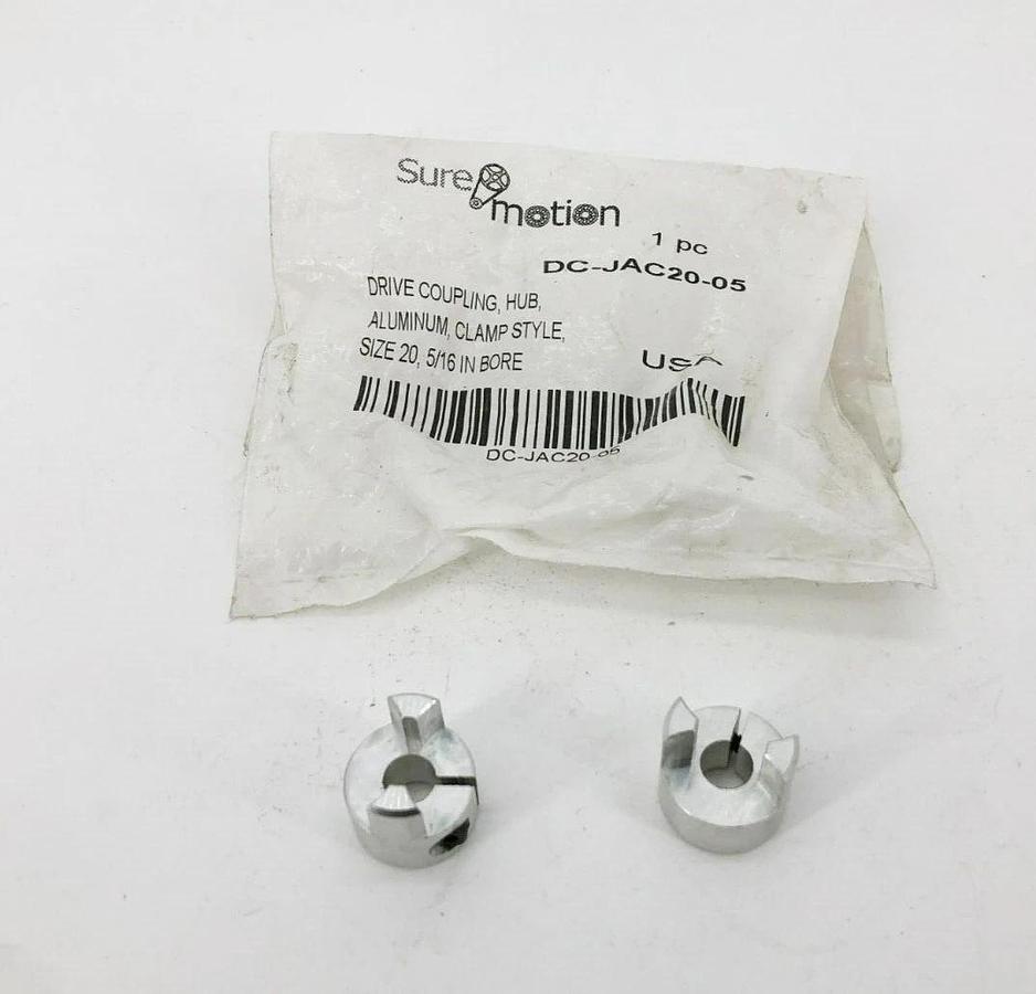 Lot of 2 New Sure Motion DC-JAC20-05 Coupling Hubs 5/16" Bore Aluminum Size 20