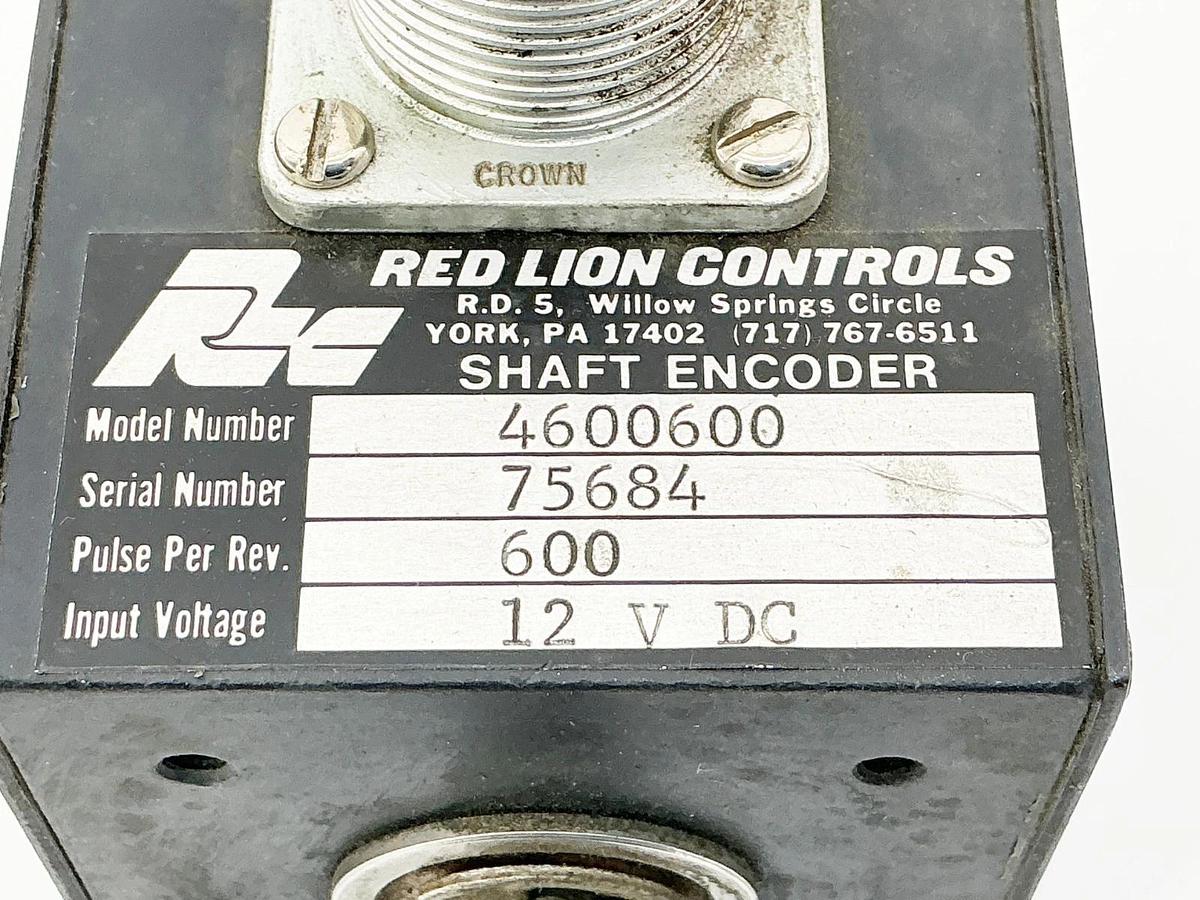 Used Red Lion Controls 4600600 Shaft Encoder 12VDC 600Rev