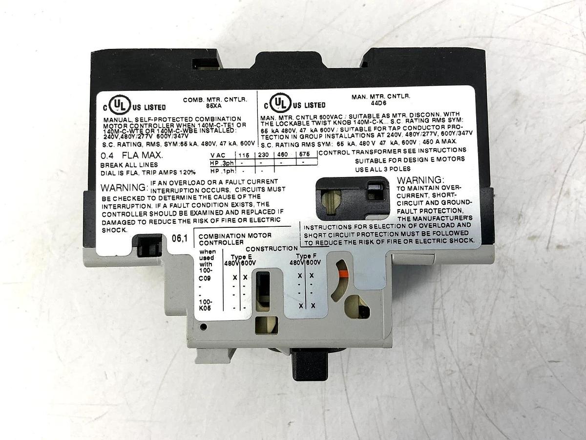 New Allen Bradley 140M-C2E-A40 Ser C Motor Protector/Circ Breaker 0.25-0.4A