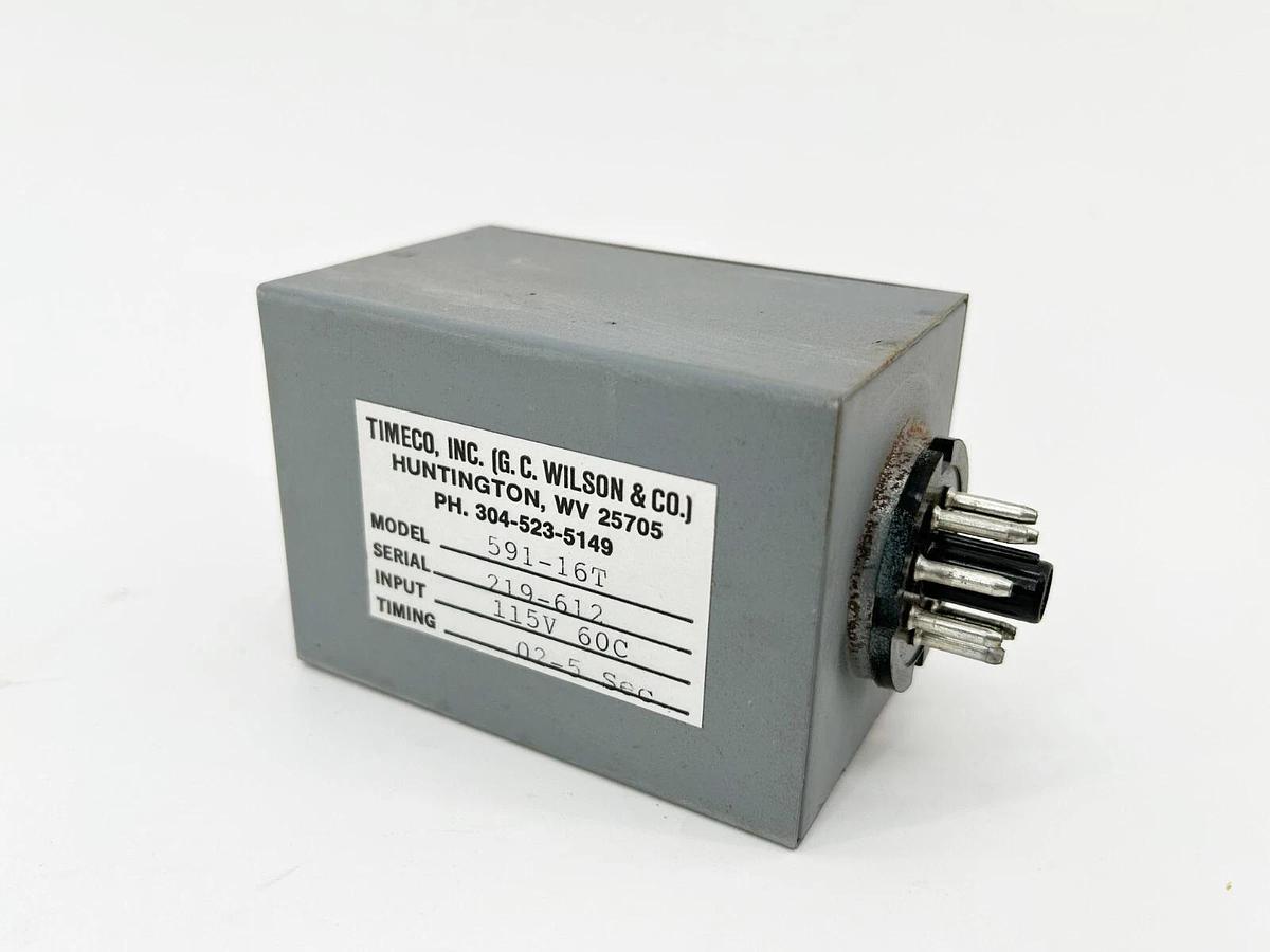 New Timeco 591-16T Time Delay Relay 115V 60C 1-2 Second