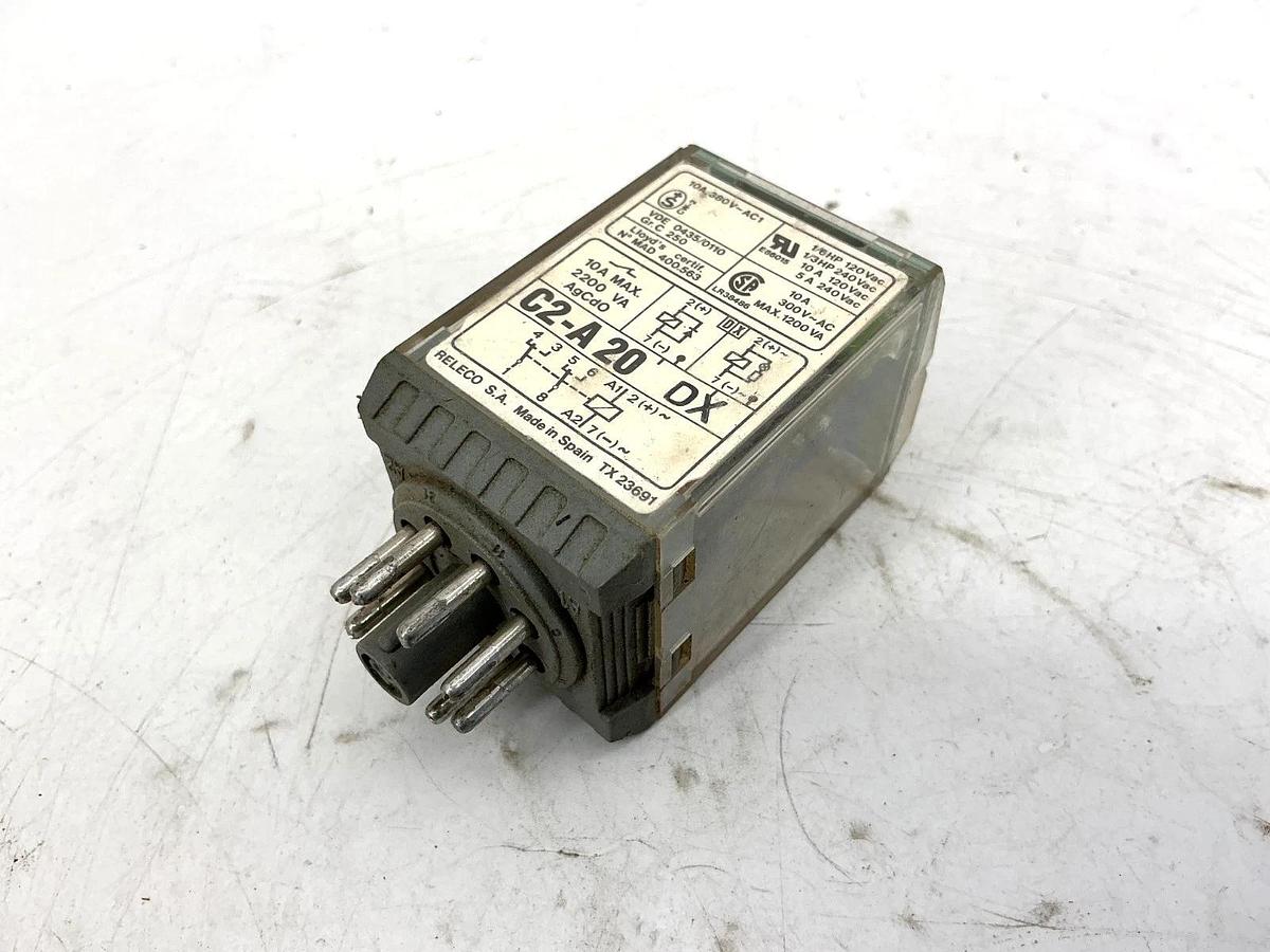 Used Lot of 2 Turck C2-A20DX/024VDC Ser MR-C Power Relay 8-Pin 24V Coil 2P 10A 250V