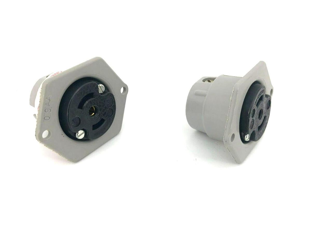 Lot of 2 New P&S ML314 Lock Flanged Midget Outlets 3P3W 15A 125/250