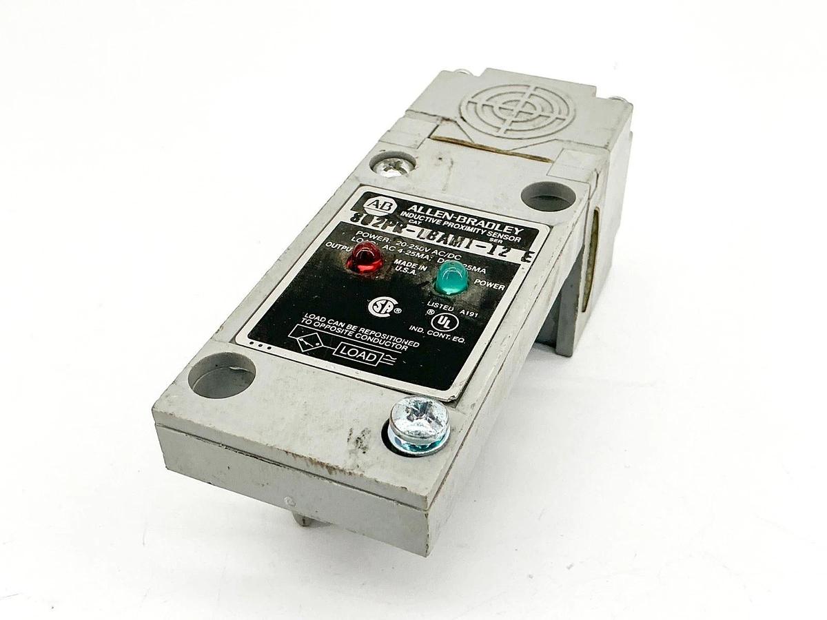 Used Allen Bradley 802PR-LBAM1-12 Inductive Proximity Switch 250V Ser.E-Missing Parts